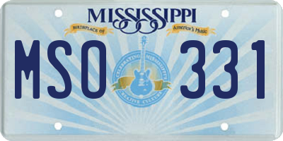 MS license plate MSO331