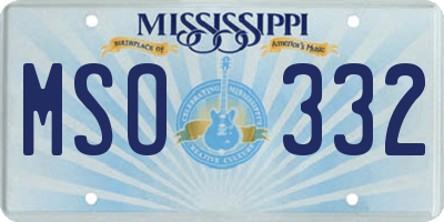MS license plate MSO332