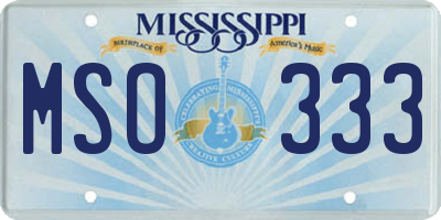 MS license plate MSO333
