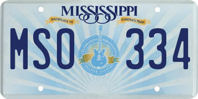 MS license plate MSO334
