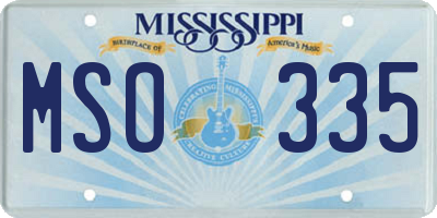 MS license plate MSO335
