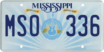 MS license plate MSO336