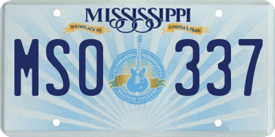 MS license plate MSO337