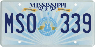 MS license plate MSO339