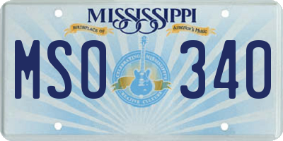 MS license plate MSO340