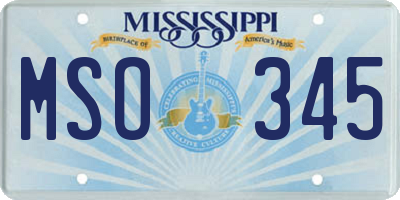 MS license plate MSO345