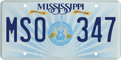 MS license plate MSO347