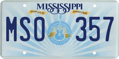 MS license plate MSO357