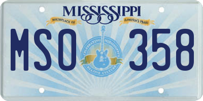 MS license plate MSO358