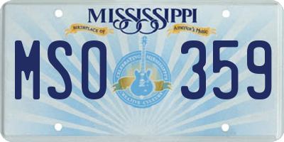 MS license plate MSO359