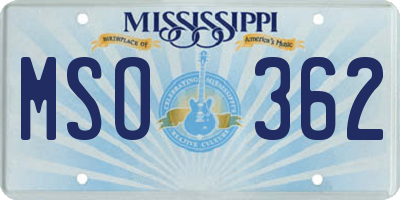 MS license plate MSO362