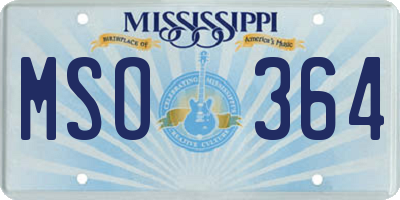 MS license plate MSO364