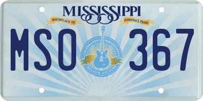 MS license plate MSO367