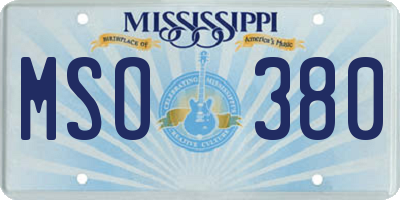 MS license plate MSO380