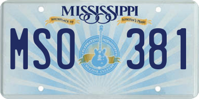 MS license plate MSO381