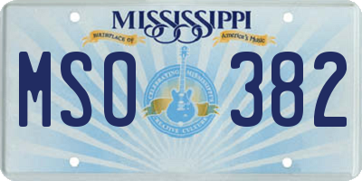 MS license plate MSO382