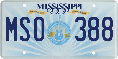 MS license plate MSO388