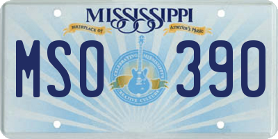 MS license plate MSO390