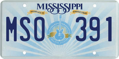 MS license plate MSO391