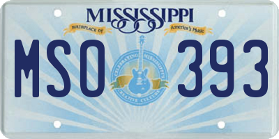 MS license plate MSO393