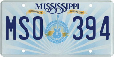 MS license plate MSO394