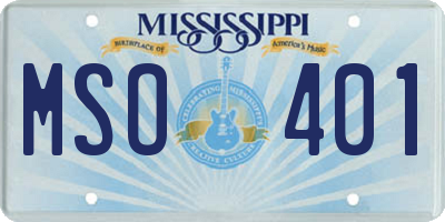 MS license plate MSO401