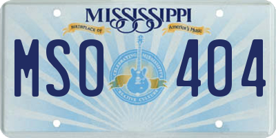 MS license plate MSO404
