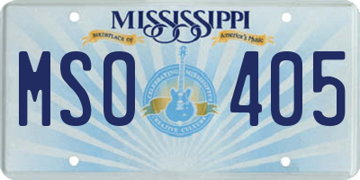 MS license plate MSO405