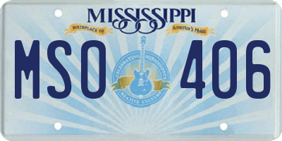 MS license plate MSO406