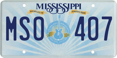 MS license plate MSO407
