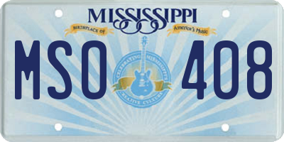 MS license plate MSO408