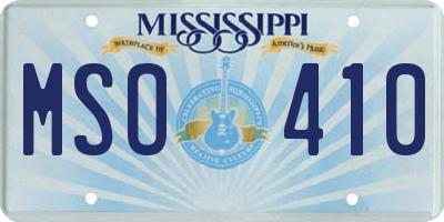 MS license plate MSO410