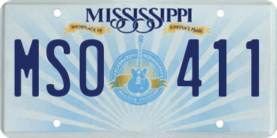 MS license plate MSO411