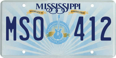 MS license plate MSO412