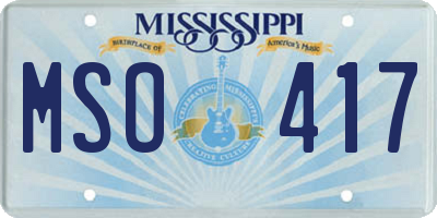 MS license plate MSO417