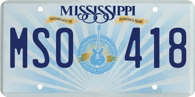 MS license plate MSO418