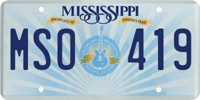 MS license plate MSO419