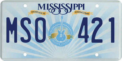 MS license plate MSO421