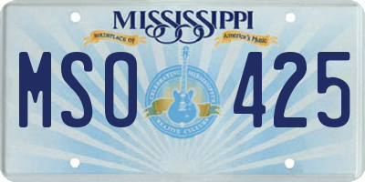 MS license plate MSO425