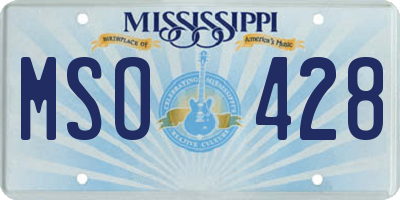MS license plate MSO428