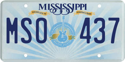 MS license plate MSO437