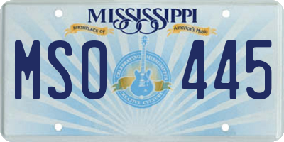 MS license plate MSO445