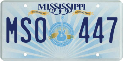 MS license plate MSO447