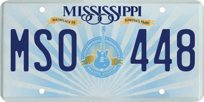 MS license plate MSO448