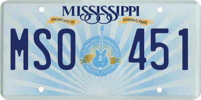 MS license plate MSO451