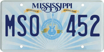 MS license plate MSO452