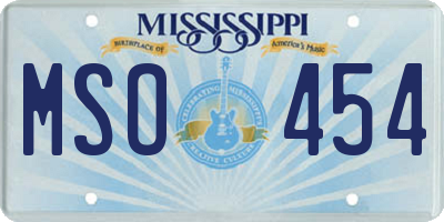 MS license plate MSO454
