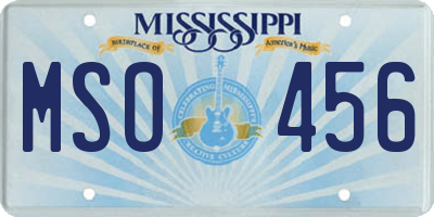 MS license plate MSO456