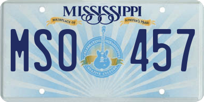 MS license plate MSO457