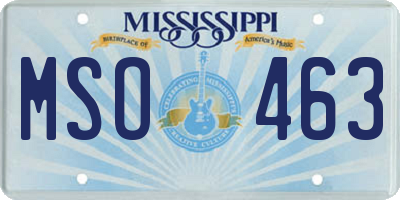 MS license plate MSO463